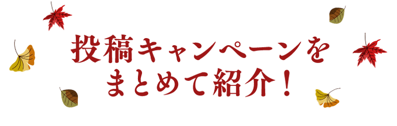 投稿キャンペーンをまとめて紹介！