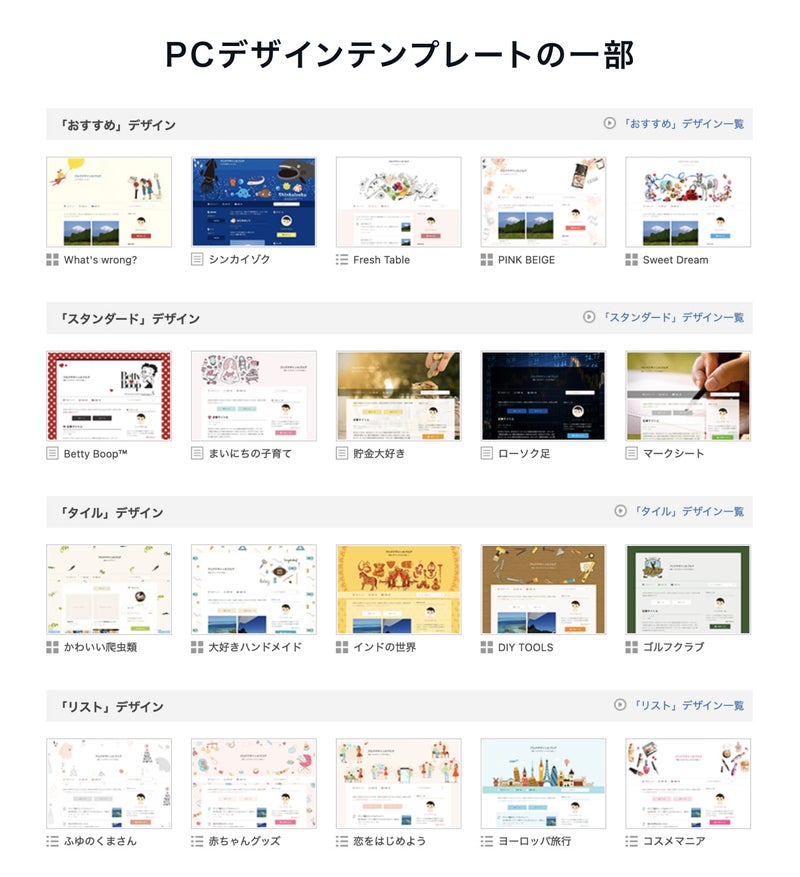 デザインテンプレートで一括変更の画像