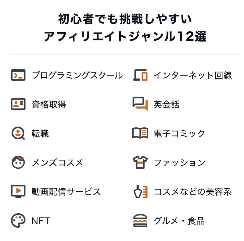 初心者でも挑戦しやすいアフィリエイトジャンルの画像